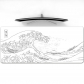 Eco-friendly Sea Waves Japanese Style Mouse Pad 4mm Thickness for Gaming Keyboard Anti-slip Rubber Base Desk Mat